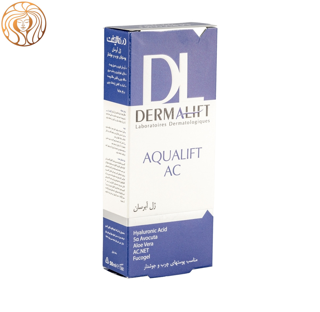 کرم ژل آبرسان درمالیفت مدل Aqualift مناسب پوست چرب حجم 50 میلی لیتر