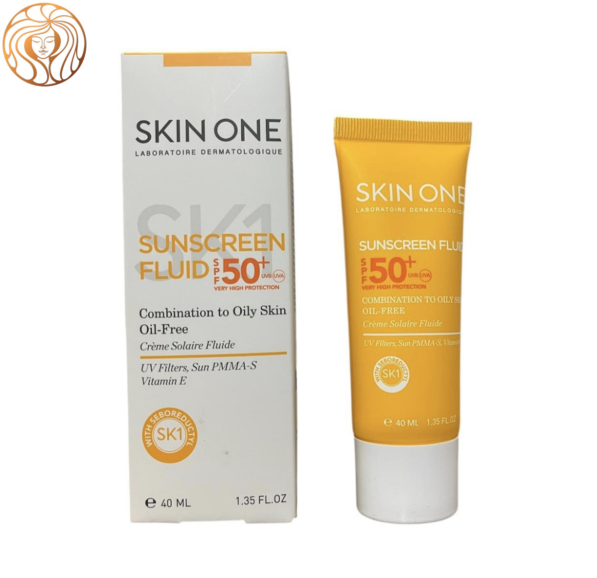 فلوئید ضد آفتاب بی رنگ اسکین وان SPF50 مدل combination مناسب پوست های چرب و مختلط حجم 40 میل
