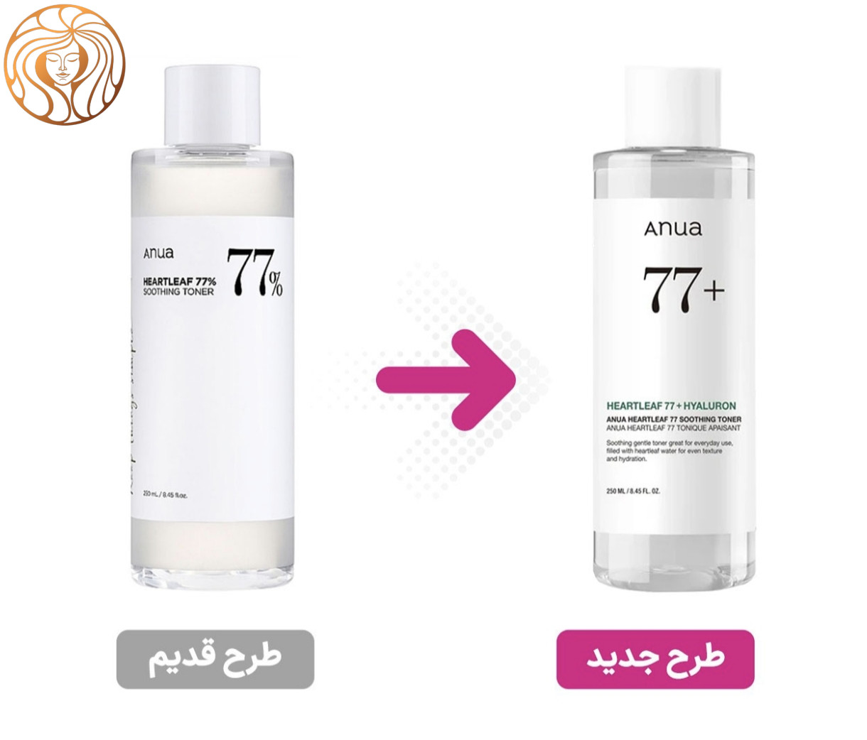 تونر تسکین دهنده و آبرسان 77% آنوا حجم 250 میلی لیتر