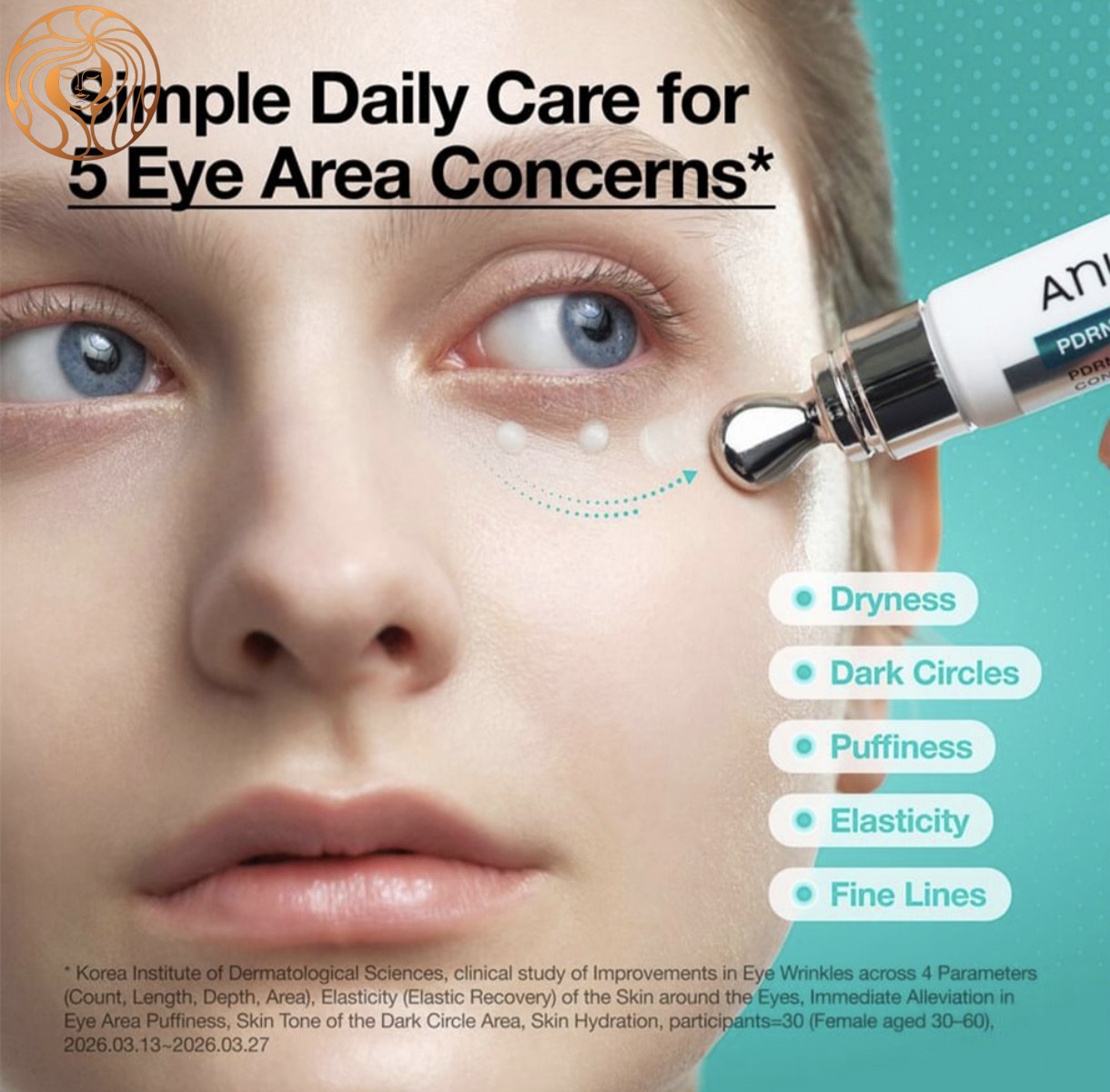 دور چشم آنوا هیدرو فرمینگ PDRN + CAFFEINE HYDRO FIRMING REJUVENATING EYE CREAM