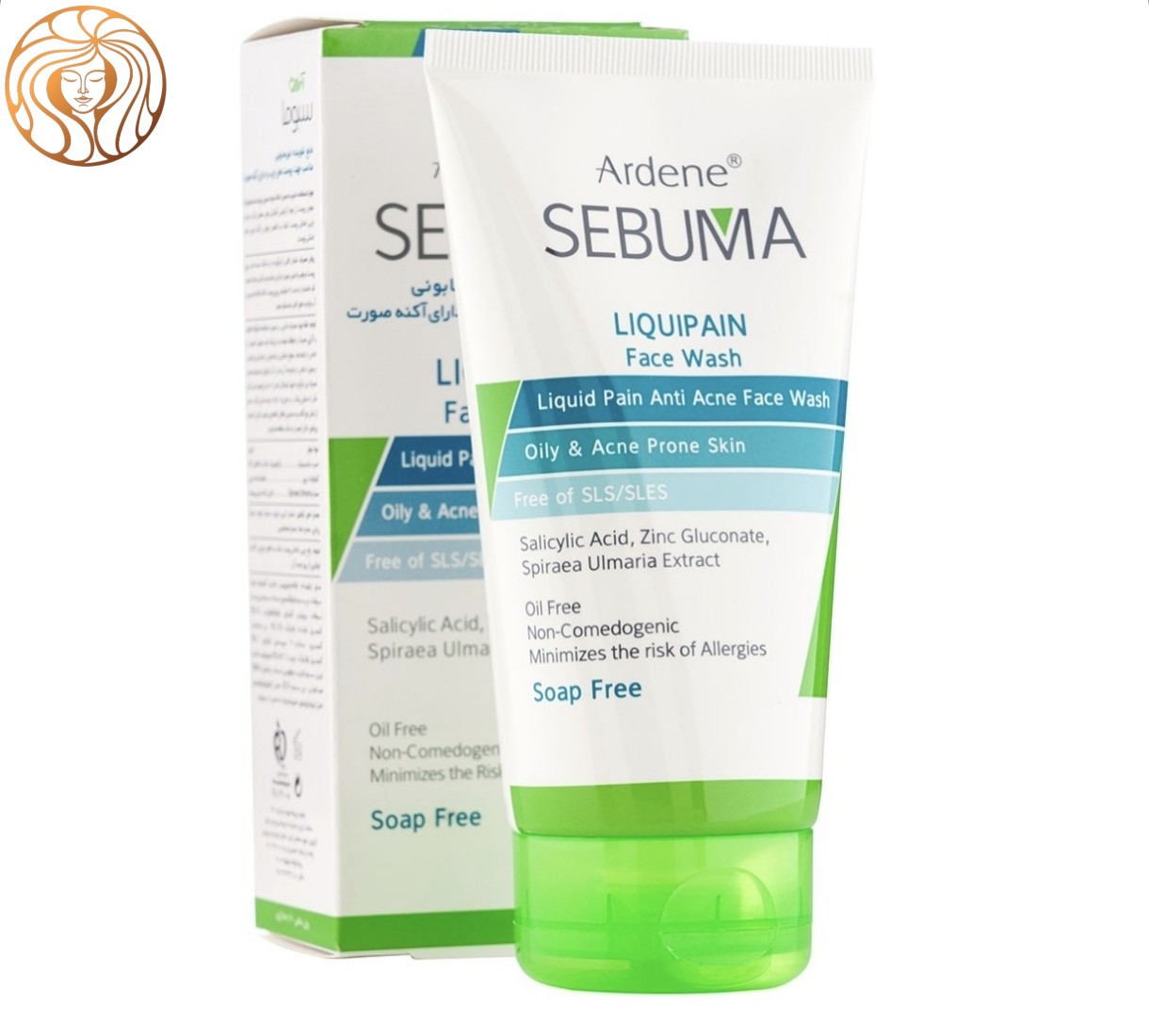 مایع شوینده غیرصابونی Liquipain سبوما مناسب پوست صورت چرب و دارای آکنه 150میل آردن