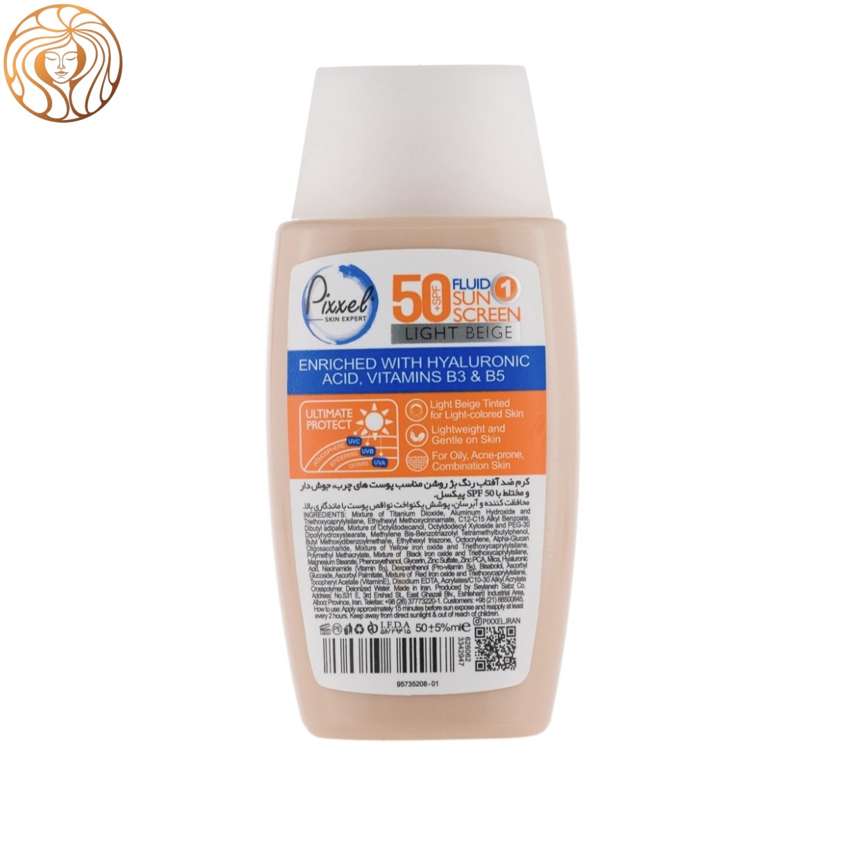 ضد آفتاب رنگ روشن پیکسل با Spf50 مناسب پوست چرب و جوش دار حجم 50 میلی لیتر